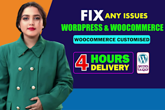 fix wordpress and woocommerce issues, errors, and bugs