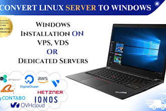 install windows os on linux vps hetzner contabo ovh ionos