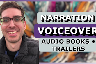 record calm and narrative young male adult voice over