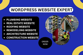 build construction website, plumbing website, real estate website, roofing web