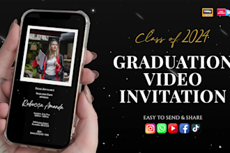 create lovely graduation invitation party video