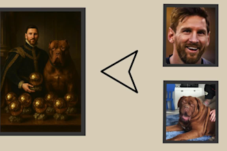 draw a royal pet and owner portrait