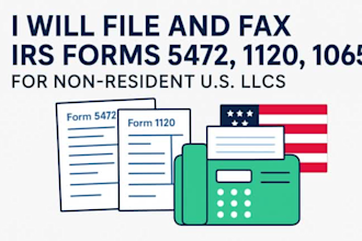 file and fax irs forms 5472, 1120, and 1065 for non resident u s llcs