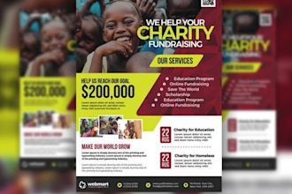 design awesome fundraiser flyer charity flyer  church donation nonprofit flyers