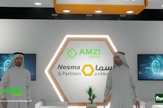 design exhibition stand kiosk or 3d trade show and technical drawing
