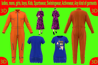 make garments 3d design and animation video as a design