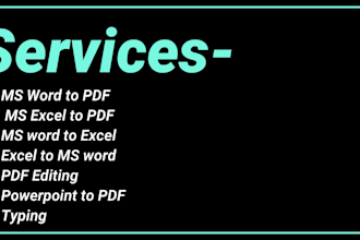 do file conversions, data processing, data cleanup with accuracy