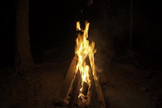 record fireplace or bonfire video for relaxation