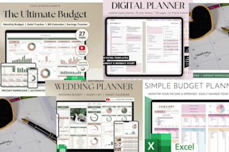 create a custom excel spreadsheet planner, digital budget planner google sheet