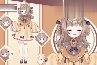 vtuber model, live 2d vtuber model, vtuber rigging