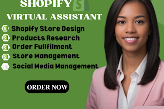 be your shopify virtual assistant and shopify store manager for shopify website