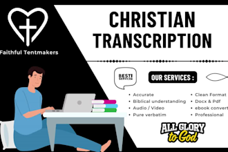 accurately transcribe christian sermon, podcast, interview transcription