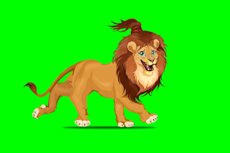create custom playful green screen 2d animal animations