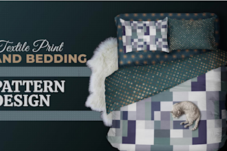 create monograms, seamless, geometric repeat textile pattern