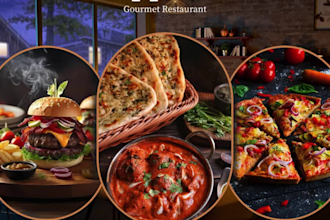 design restaurant and food menu , poster , flyer , brochure