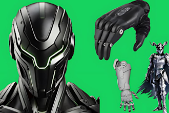 create detailed 3d cosplay props and armor for 3d printing
