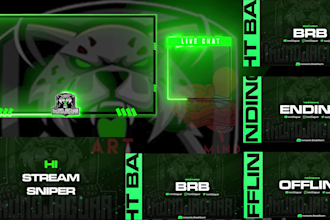 design a professional twitch overlay stream package and more