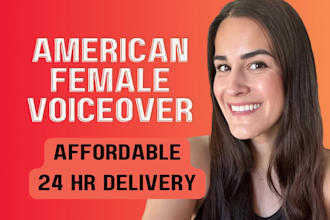 record a professional, friendly, american female voice over today