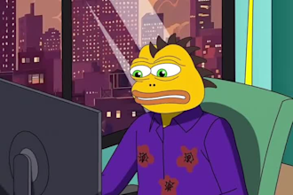 crypto meme art, funny meme, viral meme, 2d meme coin video, memecoin animation