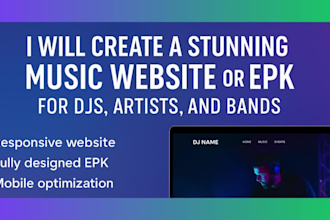 do music website,coyoto music wesite, dj,artist, podcast, brand band website epk