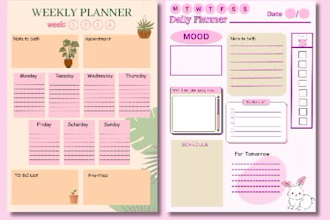 create minimalistic planner or journal designs with canva