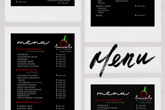 create a minimalist but elegant menu design for you