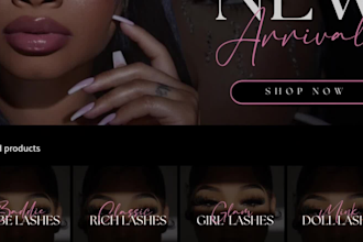 wix lashes website, hair extension, beauty website, shopify hair extension store