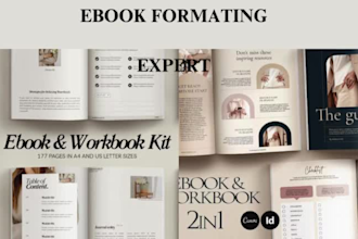 design format journal, workbook, ebook, planner, cookbook, recipe design