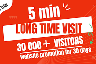 do 5min long time organic website traffic promotion