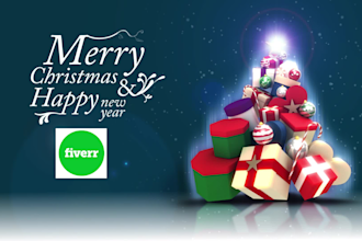 design christmas logo animation and video card
