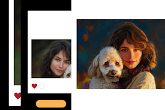 custom digital portraits featuring you end your pet