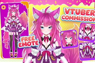 design and rig anime art live2d vtuber model for streaming