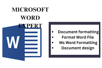 format, edit, design any project on microsoft word