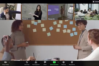 design zoom virtual background, google meet, webinar with logo