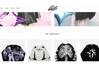 design a high converting y2k shopify store for your clothing brand y2k website
