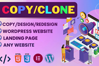wordpress design, redesign copy clone, duplicate any website