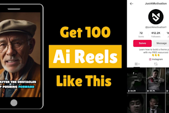 do 100 ai animated motivational instagram reels, youtube shorts, tiktok fastly