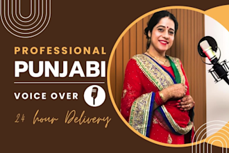 record authentic punjabi or hindi female voiceovers in 24 hours