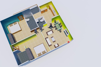 create 3d floor plan, interior