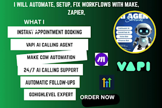 fix automate setup workflow scenarios with make com zapier zap made com vapi ai