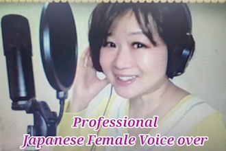 record a professional japanese female voice over