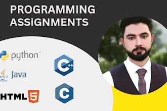 do programming tasks, assignments, and projects in c, cpp, java, python, csharp