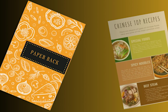 do cookbook covers, recipe book, and paperback cover design