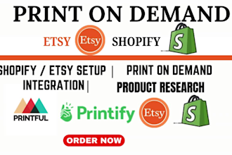 design etsy shopify print on demand store pod website setup or redesign