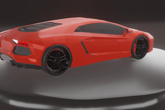 create low poly 3d model of cars