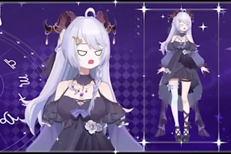 draw custom live 2d vtuber model, live 2d rigging, vtuber commission, vtuber