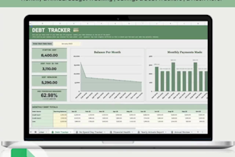 design debt payoff tracker, month annual financial budget spreadsheet