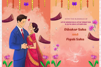 illustrate indian wedding ecards
