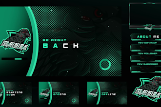design twitch logo, twitch overlay, kick, animated stream overlay, screens panel