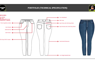 make clothing mockup and fashion techpack